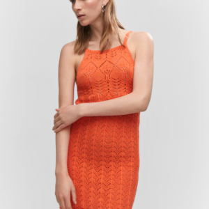 Vestido punto cuello halter - MANGO / large