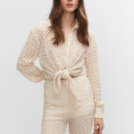 Pantalón recto crochet- MANGO / large