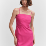 Vestido lino detalle abalorios - MANGO / small