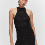 Vestido lúrex cuello halter - MANGO / large