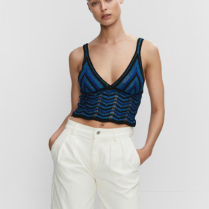 Top calado geométrico lúrex - MANGO / large