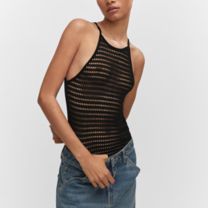 Musculosa de punto de escote halter - MANGO / medium