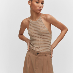 Musculosa de punto de escote halter - MANGO / small