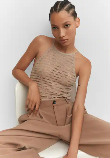Musculosa de punto de escote halter - MANGO / small - Imagen 4