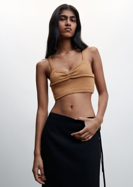 Top de tira de punto - MANGO / large