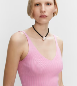 Musculosa de punto con escote en V - MANGO / medium y xlarge