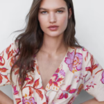 Vestido corto estampado cruzado - MANGO / small