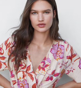 Vestido corto estampado cruzado - MANGO / small