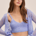 Top de punto corto lila - MANGO / medium