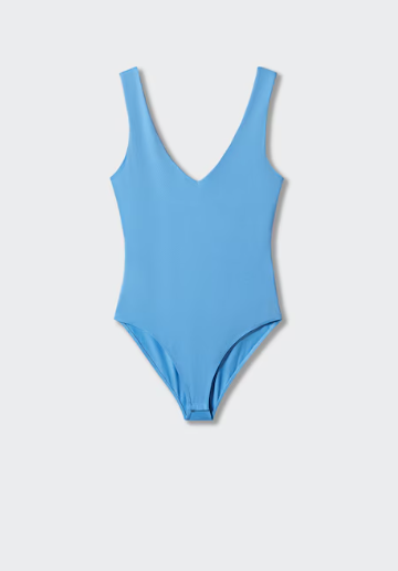Body celeste escote V - MANGO / medium - Imagen 3