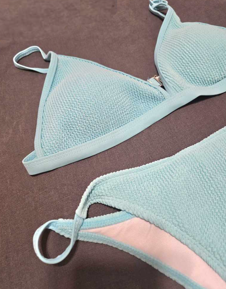 Bikini turquesa texturada - SHEIN / large - Imagen 4