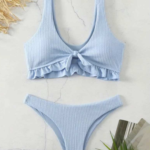 Bikini celeste con volados - SHEIN / medium